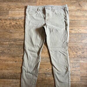 Mossimo Denim Tan Khaki Skinny Mid-Rise Jegging Jeans Super Stretch 14/32 R